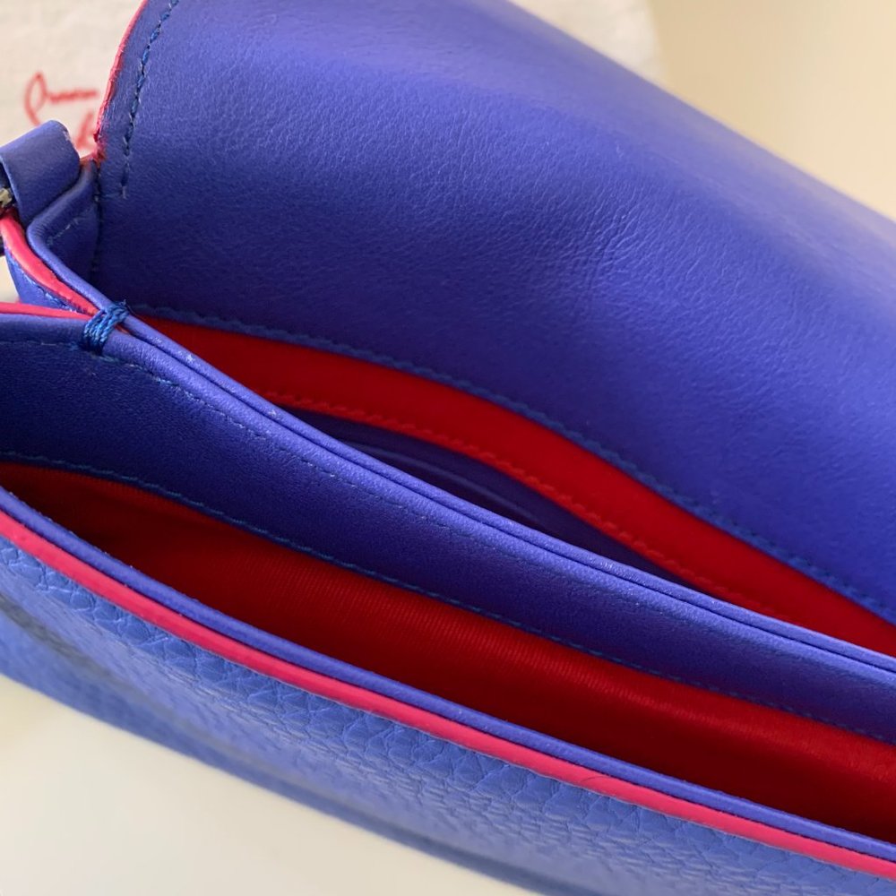 CHRISTIAN LOUBOUTIN - SMALL CALF PARIS ROUGISSISME - PERVENCHE CROSSBODY/CLUTCH/ - Picture 8 of 10